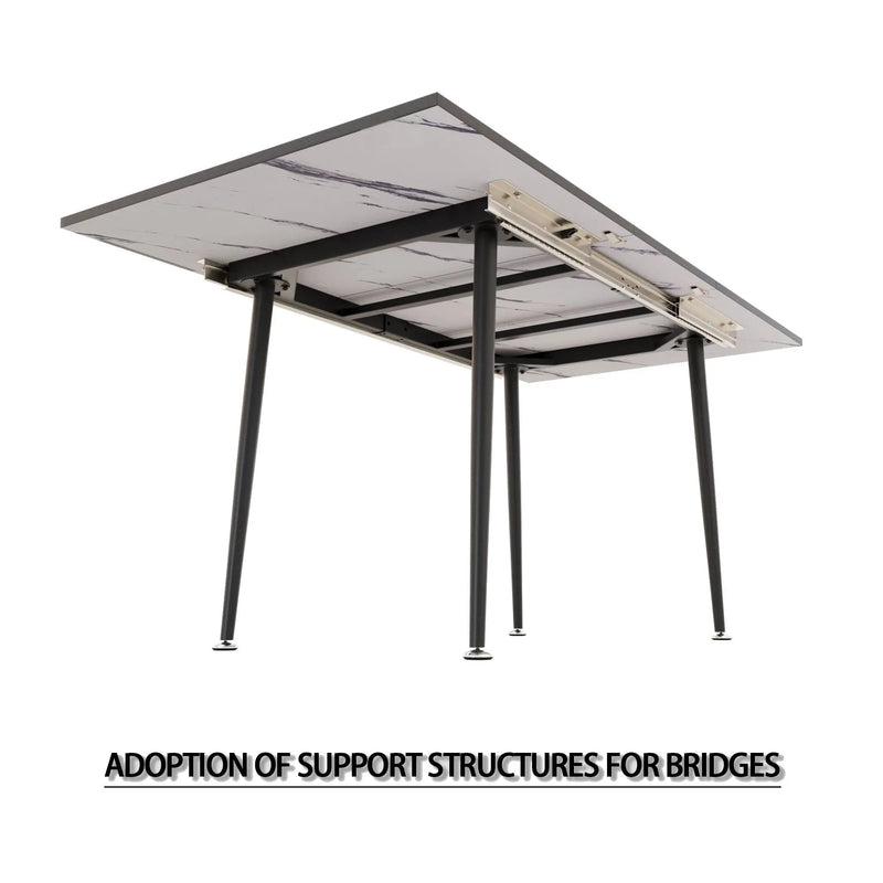 Modern Extendable Dining Table And Chair Set For 2 - 6 People by HouseOfZazla