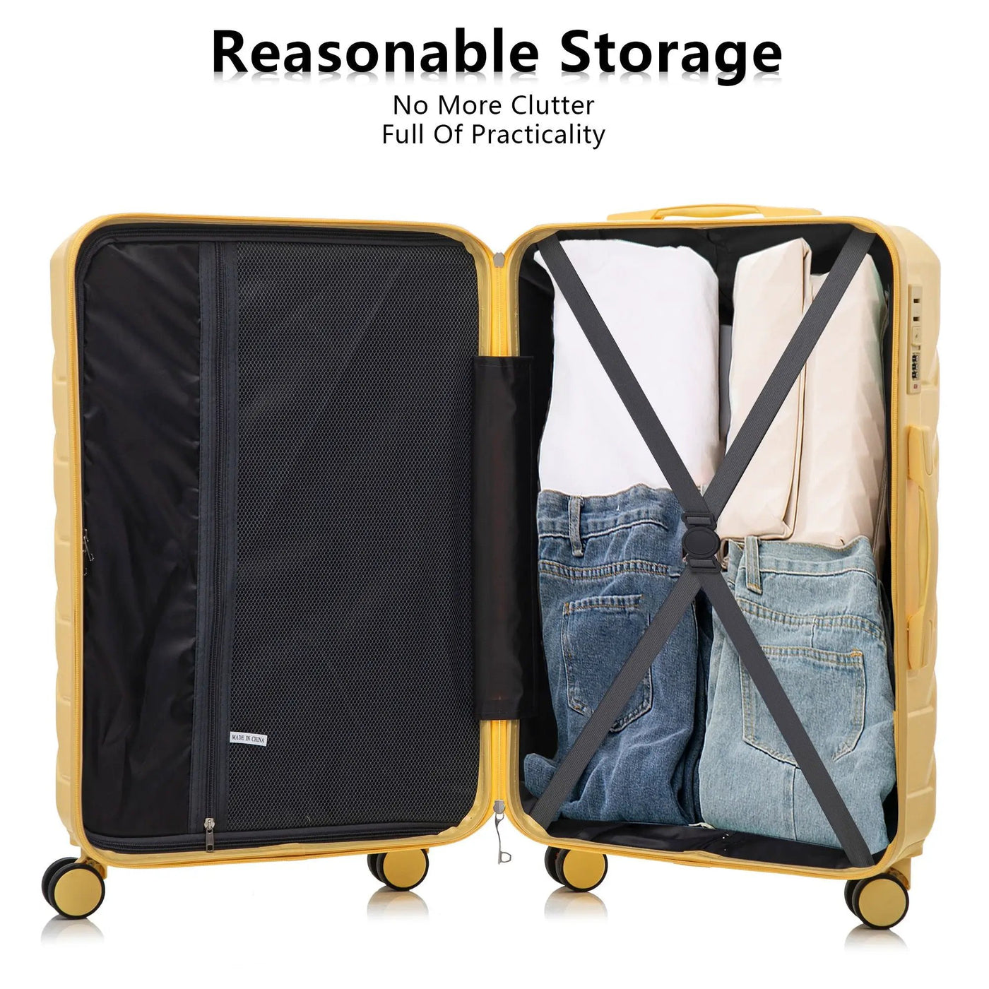 3 Pieces Set 20" / 24" / 28" Spinner Wheel Luggage With Combination Lock by HouseOfZazla