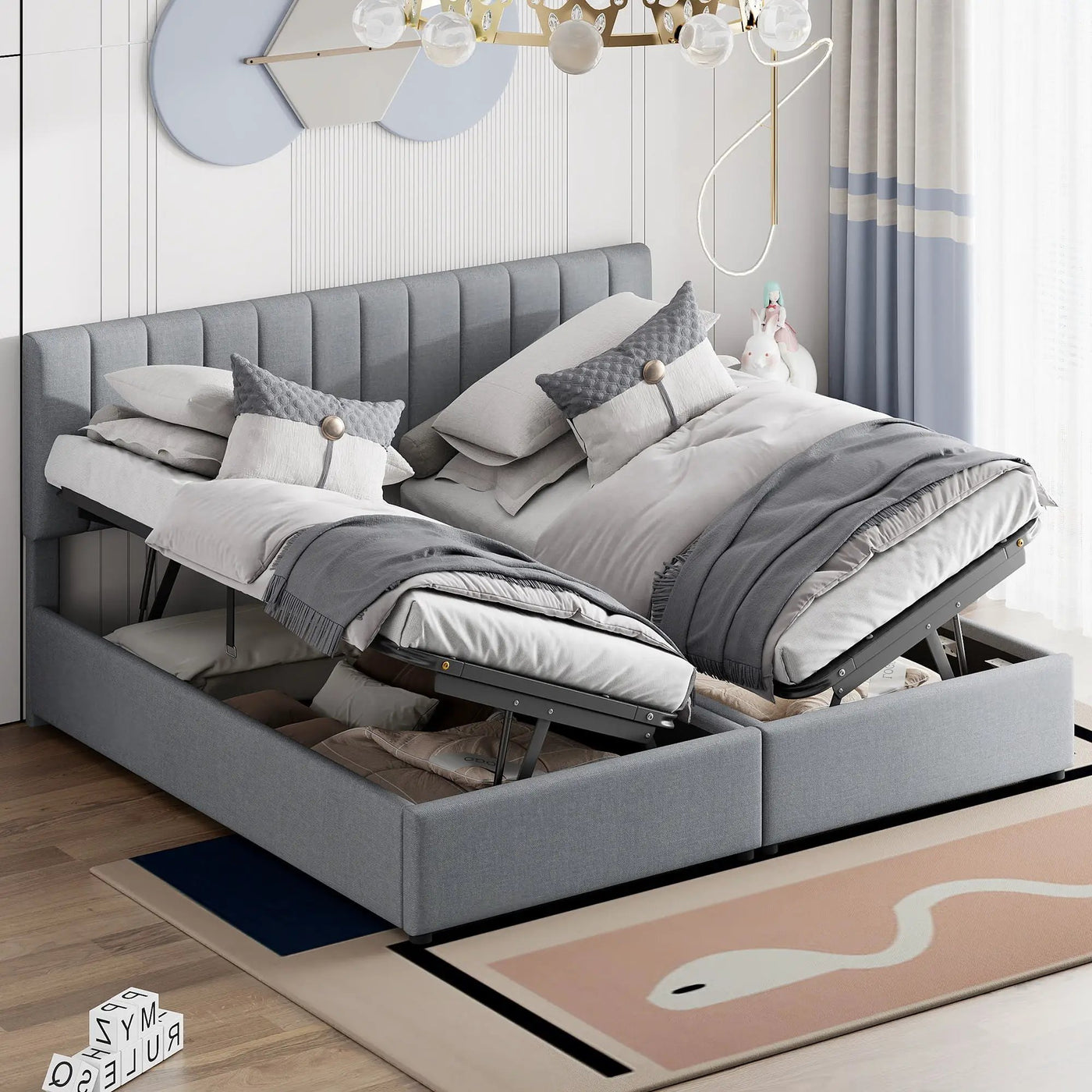 Upholstered Platform Bed With A Hydraulic Storage System by HouseOfZazla