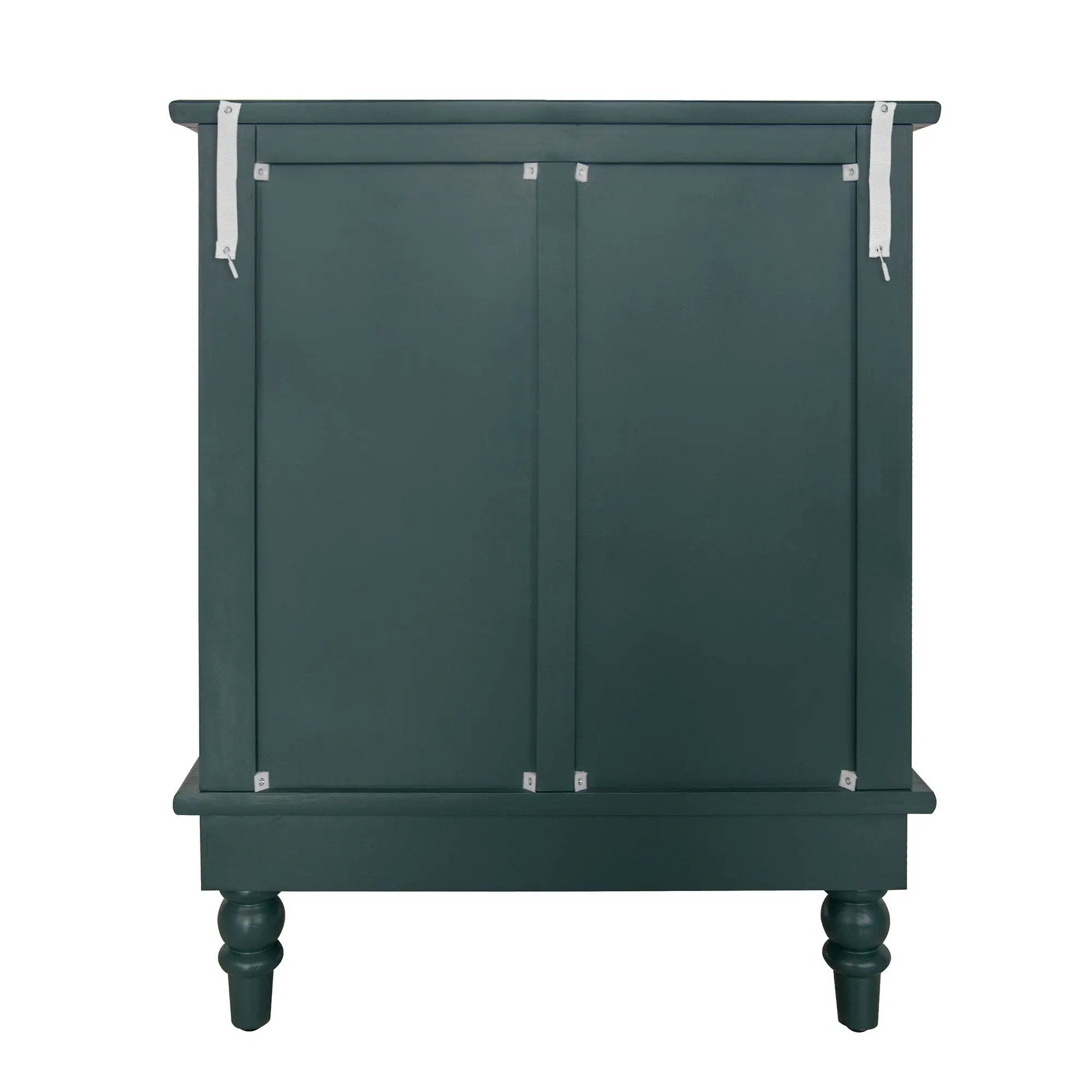 Hollow Carved 3 Drawer Dresser With Metal Handles, Storage Chest For Living Room Or Bedroom - Blackish Green by HouseOfZazla