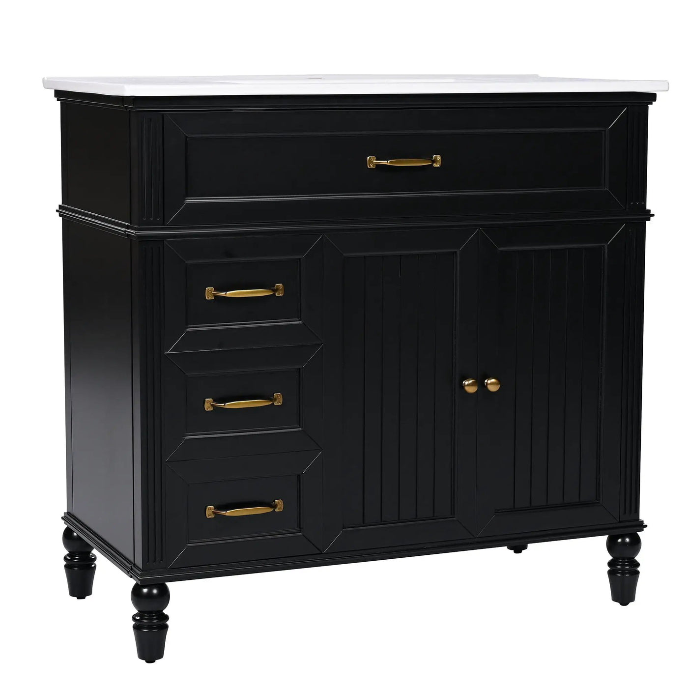 Bathroom Vanity With Sink, 2 Doors 2 Drawers, Freestanding Design by HouseOfZazla