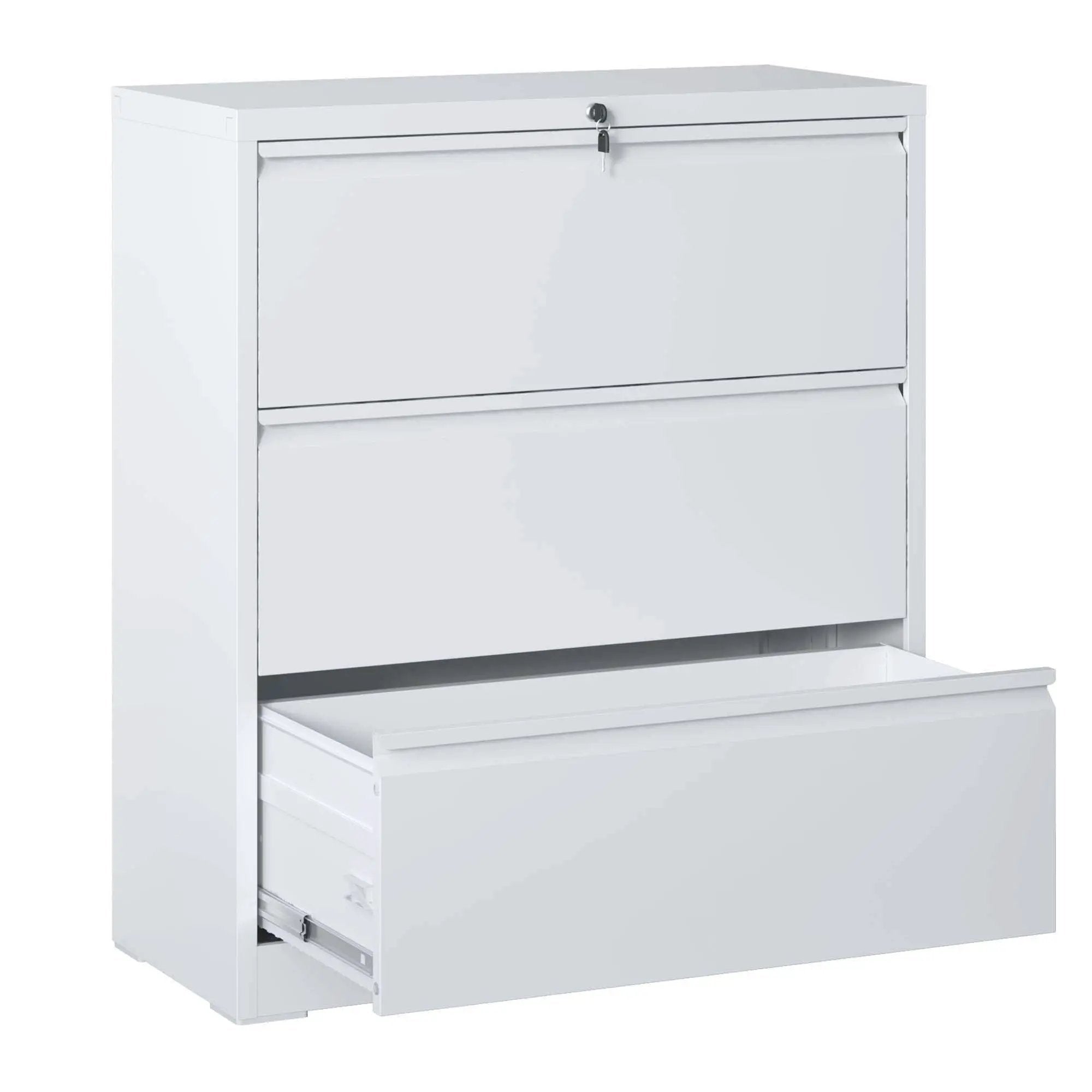 Lateral File Cabinet, Locking Heavy Duty, Anti-Tip Safety Interlock, Vertical Storage For Letter/Legal/A4 Files by Unique Piece Furniture