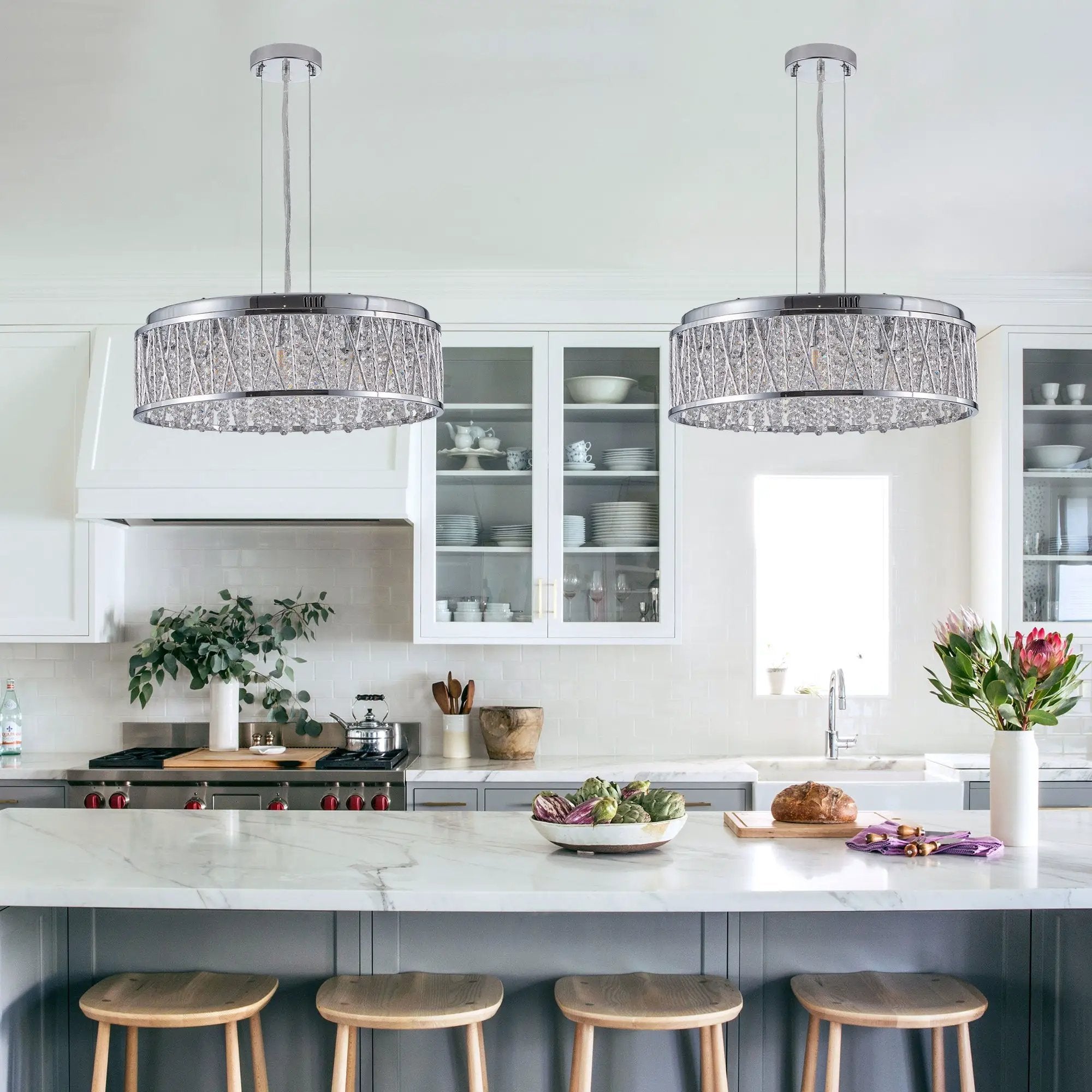 Modern Crystal Chandelier - 19 Inches by HouseOfZazla