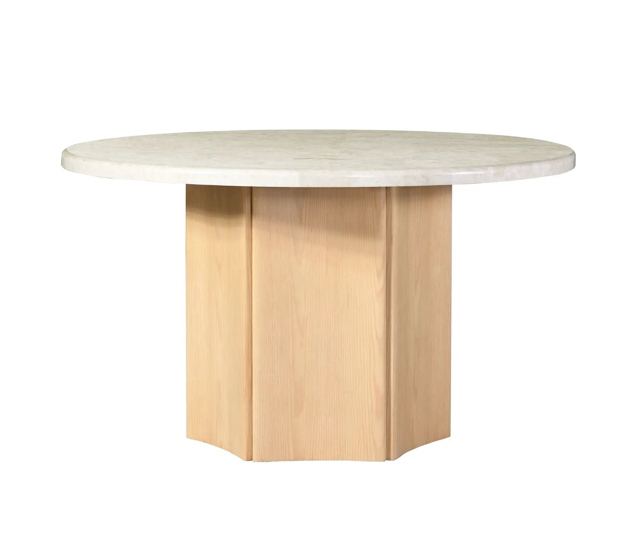 Qwin - Marble Top Round Dining Table - Natural by Unique Piece Furniture