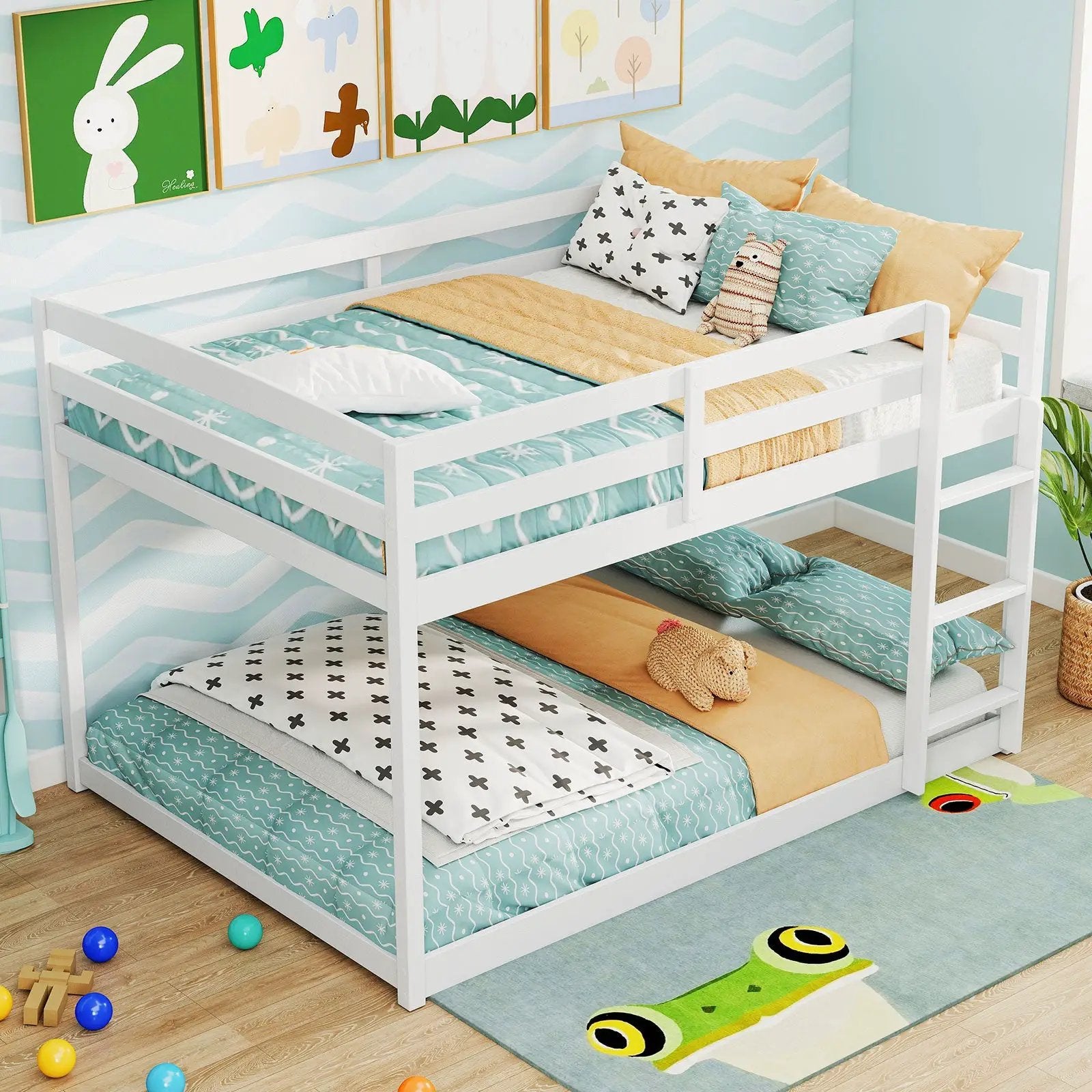Full Over Full Bunk Bed Low-to-ground Bunk Bed by DirectDeals