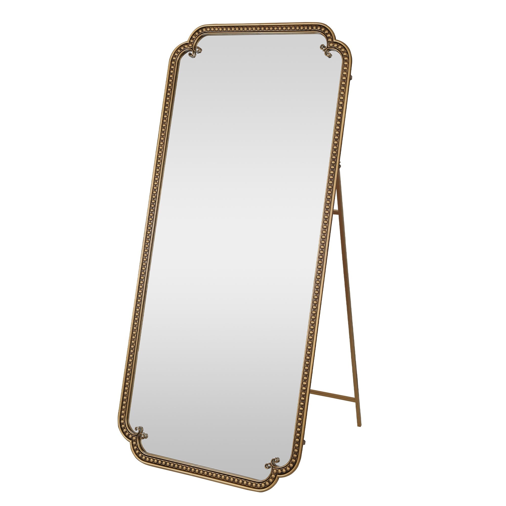 Full Length Mirror With Stand, Floor Standing Dressing For Bedroom - Antique Gold by HouseOfZazla