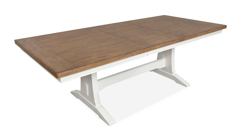 Kingston - Extendable Trestle Dining Table - Whisper White And Cerused Nutmeg, photo 3 of 7