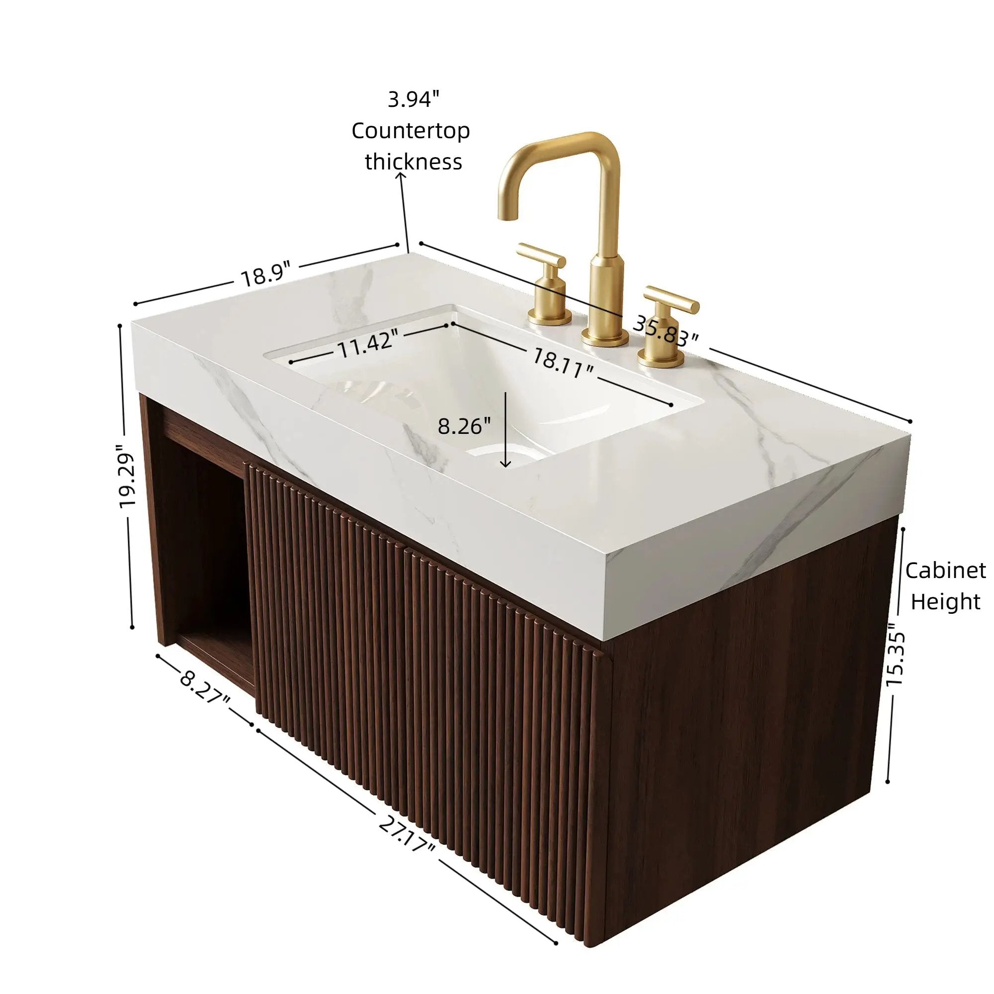 EIDEN 36" Bathroom Vanity & Sink by HouseOfZazla