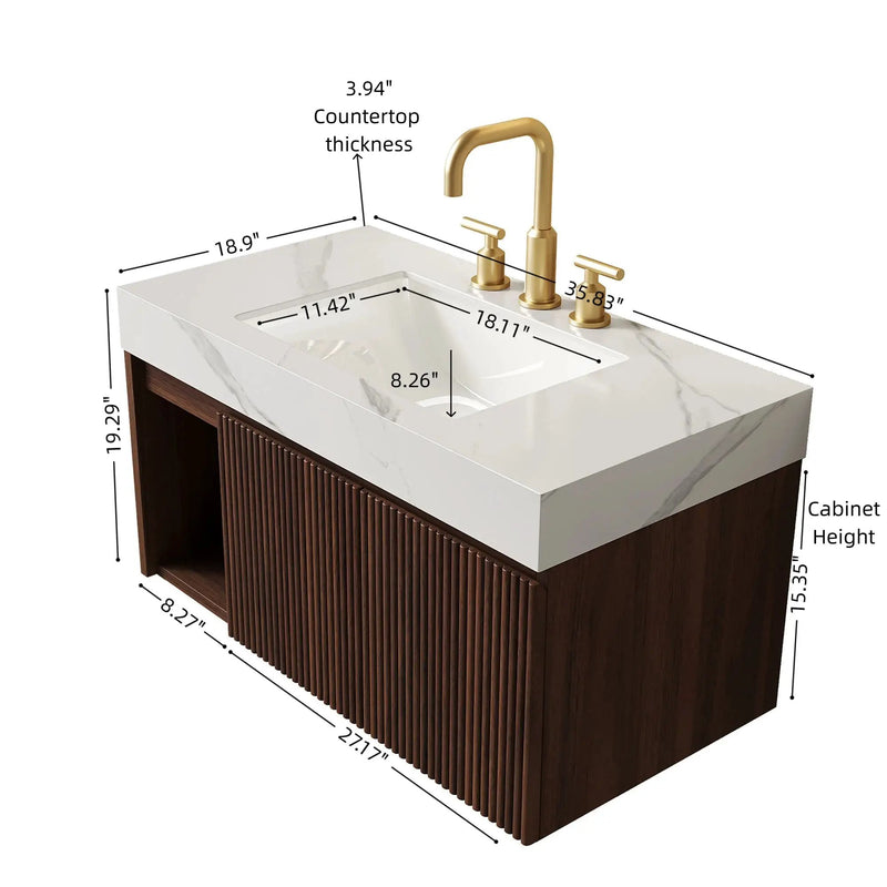 EIDEN 36" Bathroom Vanity & Sink by HouseOfZazla
