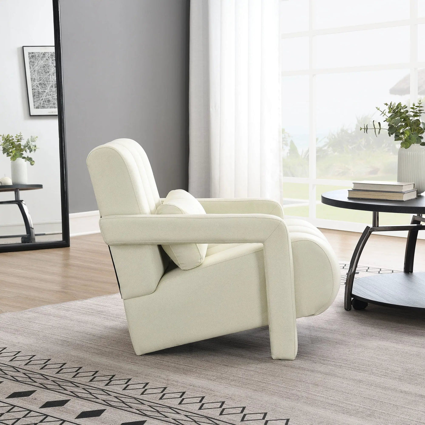 Modern Upholstered Accent Chair, Comfortable Fabric With A Pillow For Living Room by Unique Piece Furniture