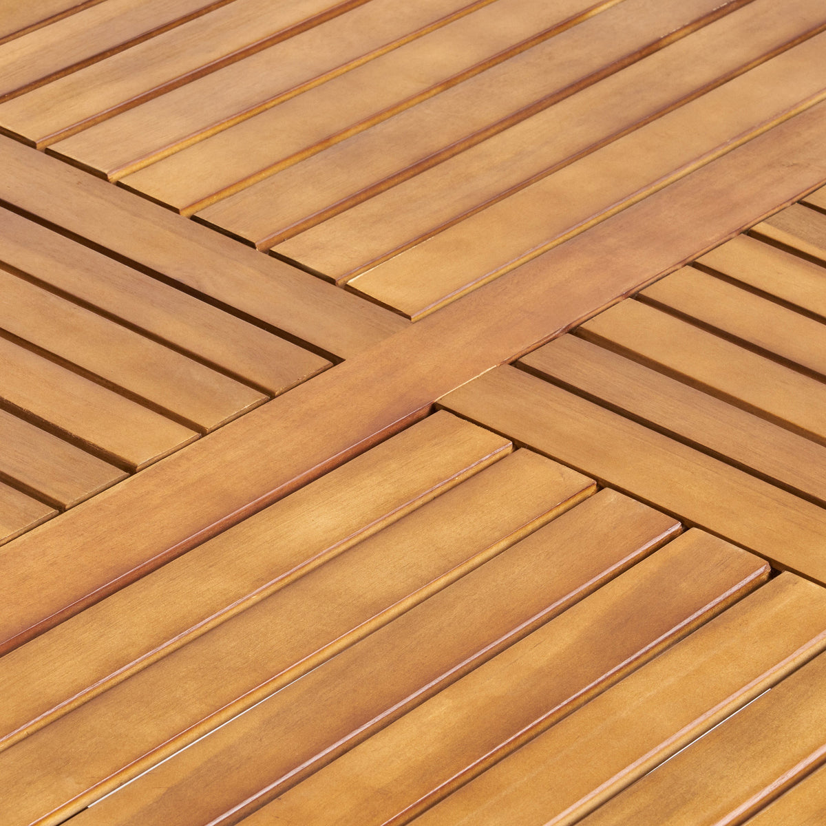 Acacia Wood 5-Piece Patio Dining Set with Rectangular Table - Teak, photo 8 of 10