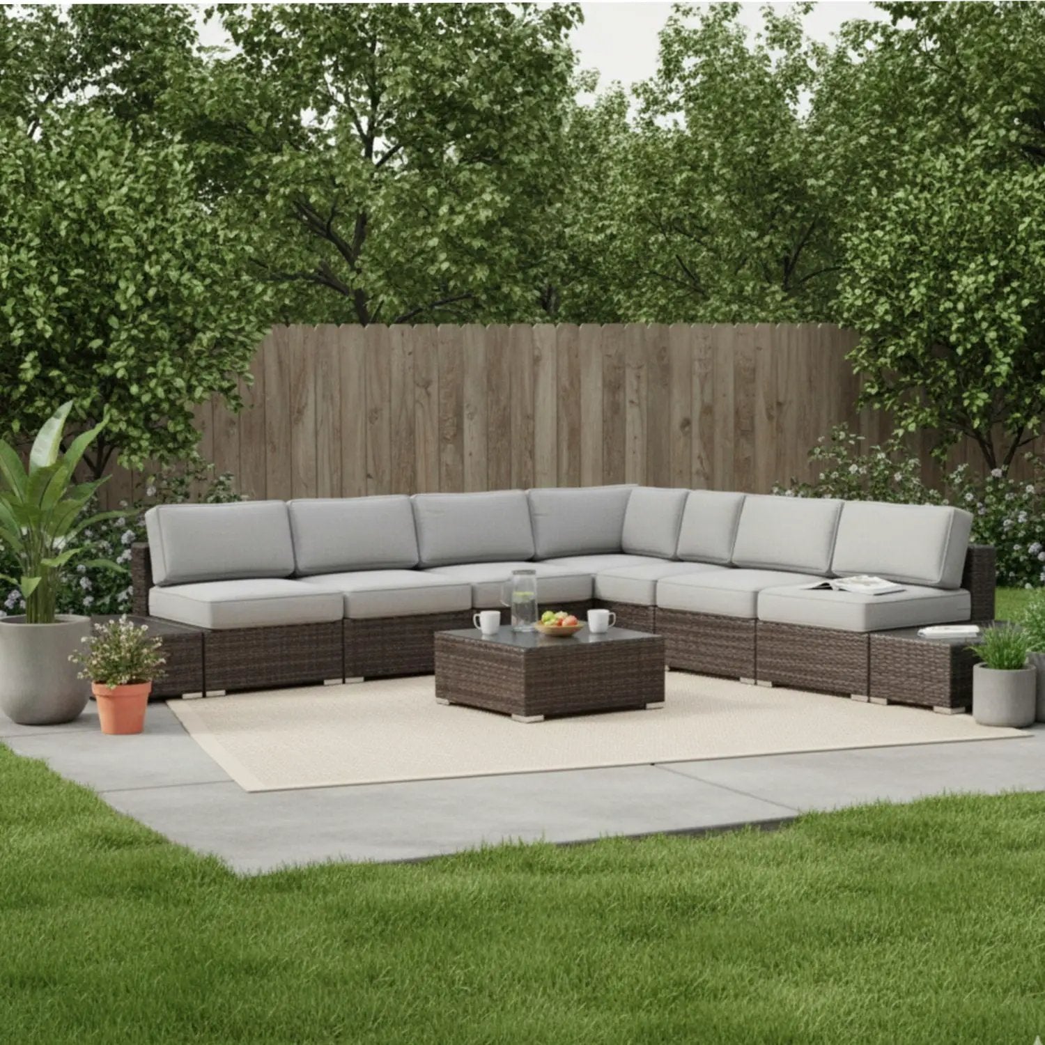 Wicker Sectional Seating Group With Cushions by HouseOfZazla