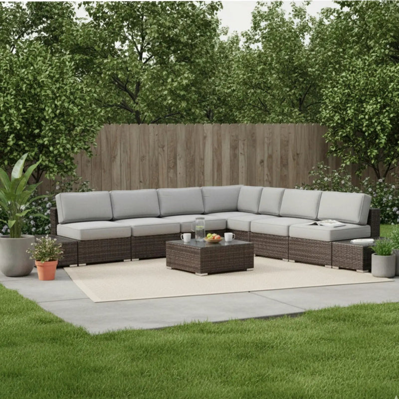 Wicker Sectional Seating Group With Cushions by HouseOfZazla
