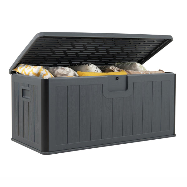 100 Gallon Large Deck Box with Lockable Lid for Patio, photo 2 of 32