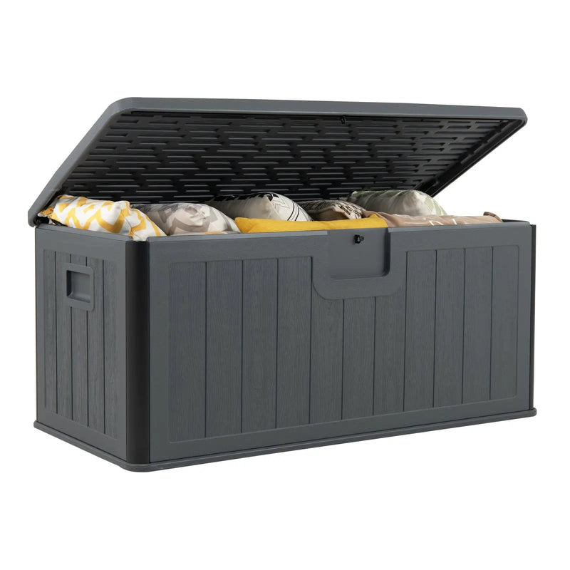 100 Gallon Large Deck Box with Lockable Lid for Patio by DirectDeals