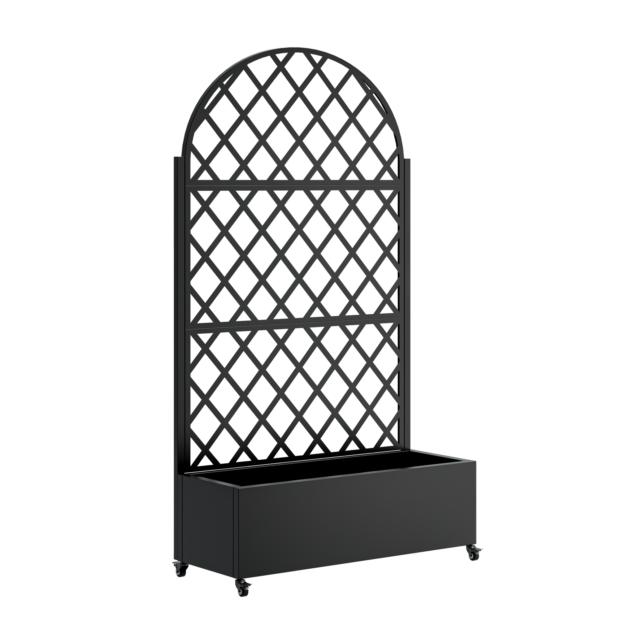 Round Metal Planter Box with Trellis by HouseOfZazla