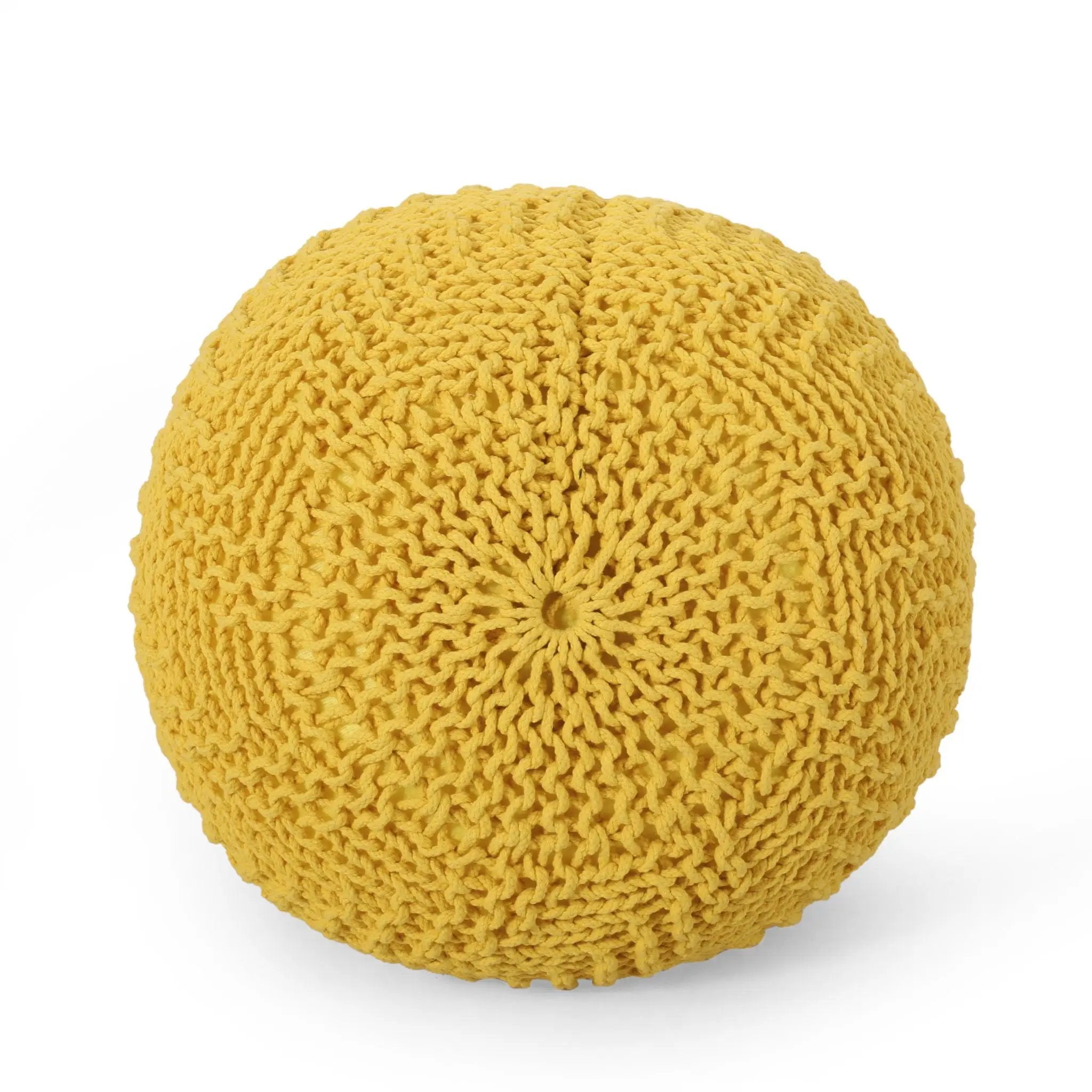 Bordeaux - Knitted Round Pouf Ottoman by Unique Piece Furniture