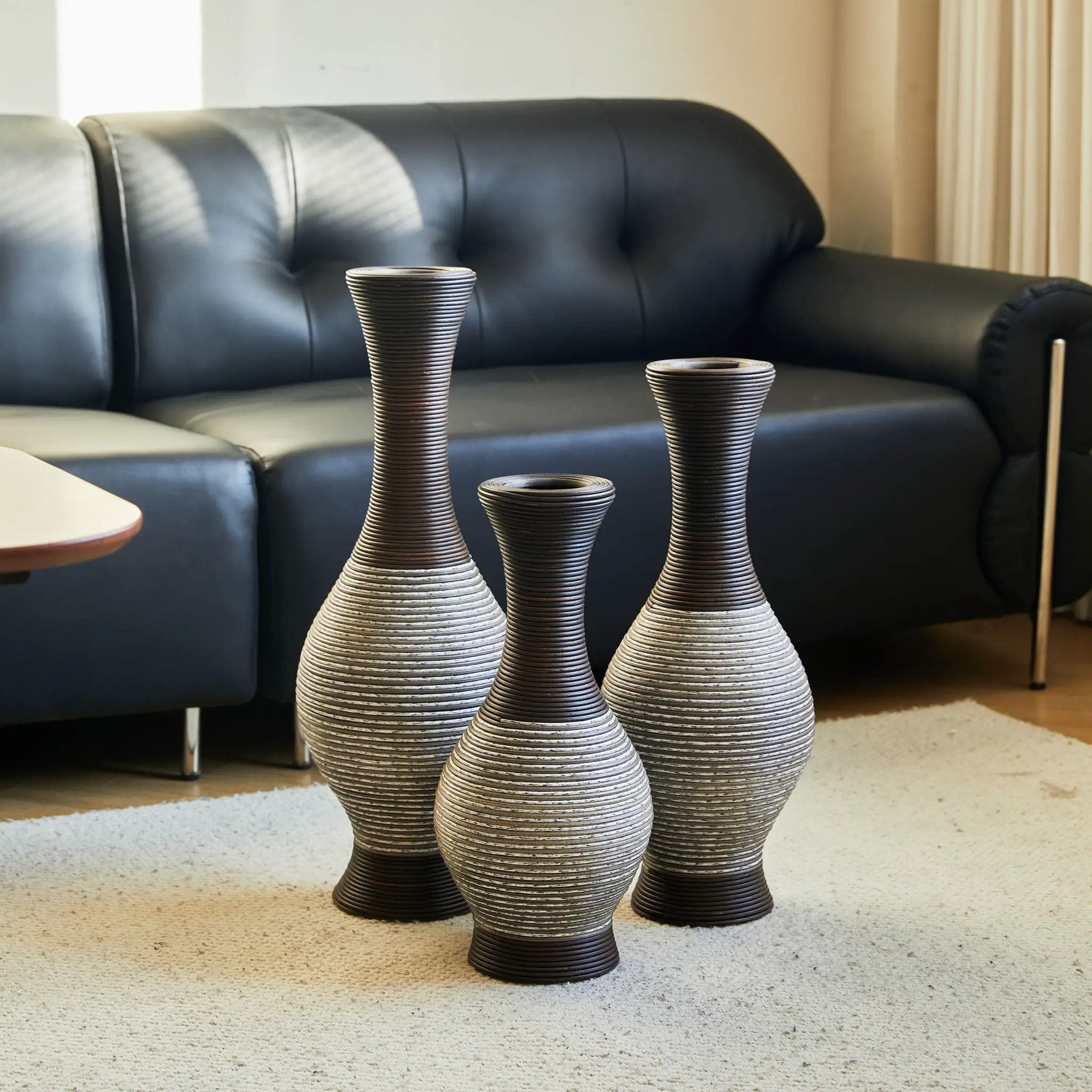 Tall Designer Floor Vase With Elegant 2 Tone by Unique Piece Furniture