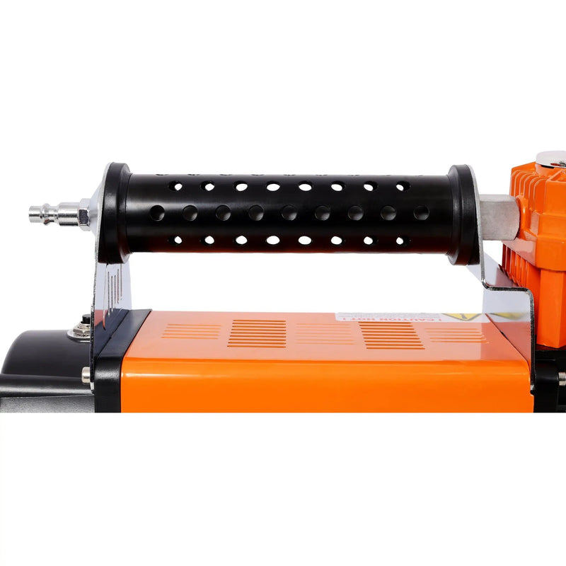 Heavy Duty 12V Air Compressor, Tire Inflator With Pressure Gauge, Compact Size - Black / Orange by HouseOfZazla