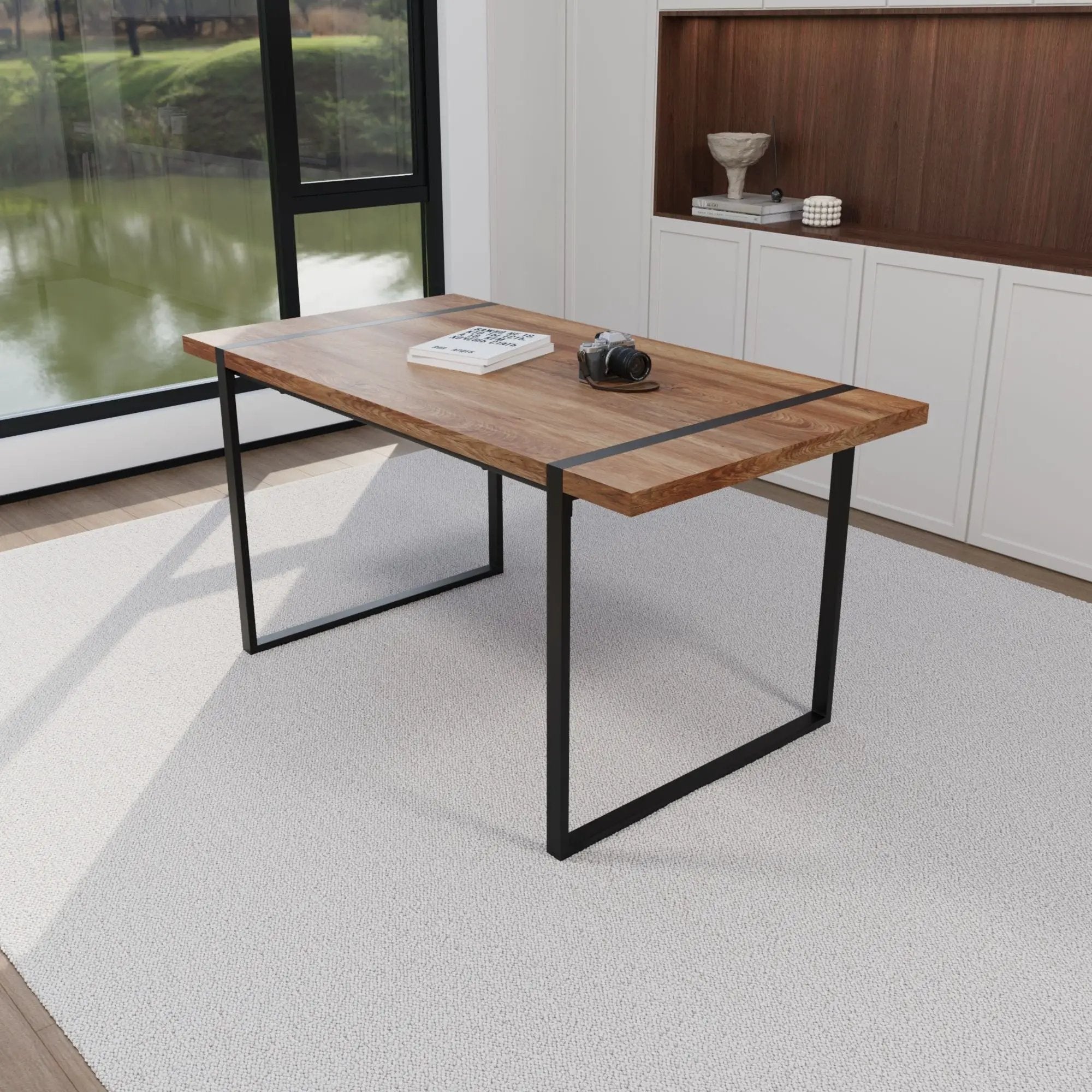 Rectangular Dining Table, 4 - 6 Person Capacity - Wood by HouseOfZazla