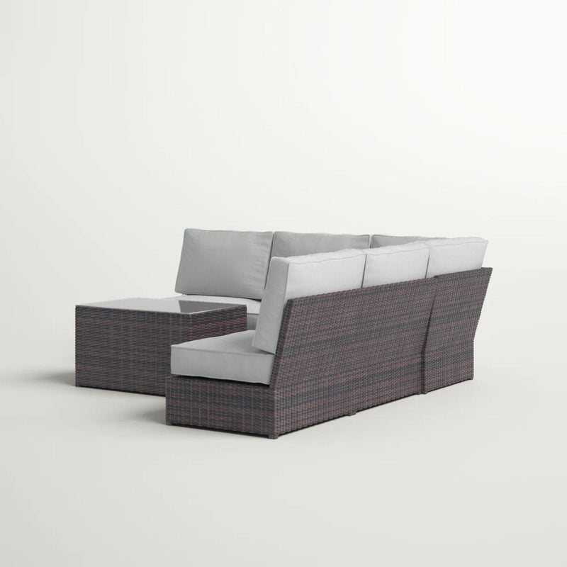 Modular 4 Person Outdoor Seating Group with Cushions - Espresso, photo 4 of 9