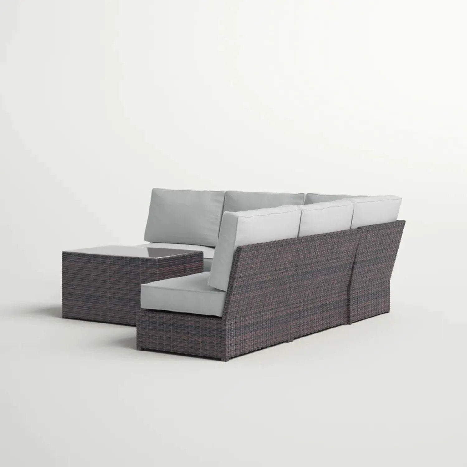 Modular 4 Person Outdoor Seating Group With Cushions - Espresso by HouseOfZazla