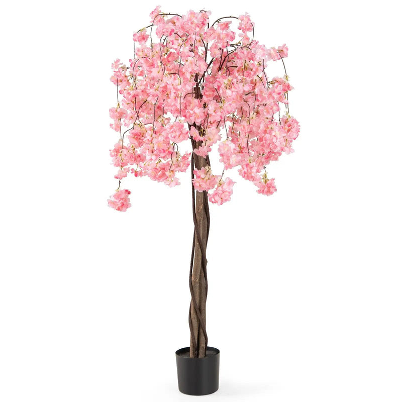 5.5 FT Tall Artificial Cherry Blossom Tree with Pink/White Flowers 1 Pack by DirectDeals
