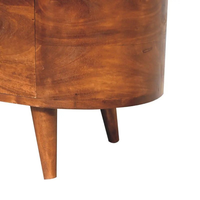 Solid Wood Chestnut Rounded Lid-Up Blanket Box by HouseOfZazla