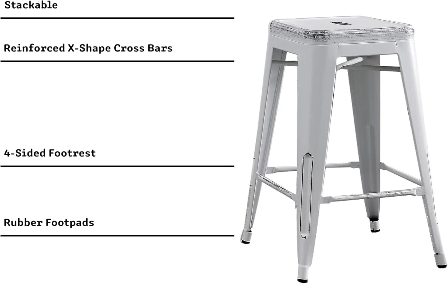 Backless Modern Industrial Bar Stools (Set of 2) by HouseOfZazla