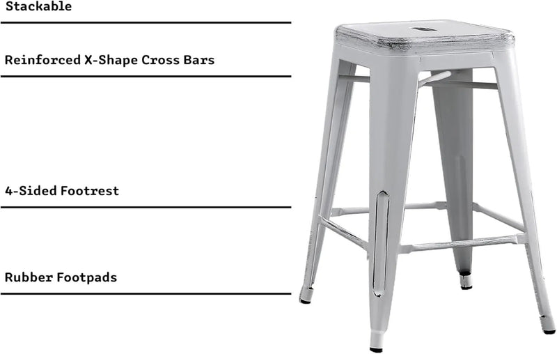 Backless Modern Industrial Bar Stools (Set of 2) by HouseOfZazla