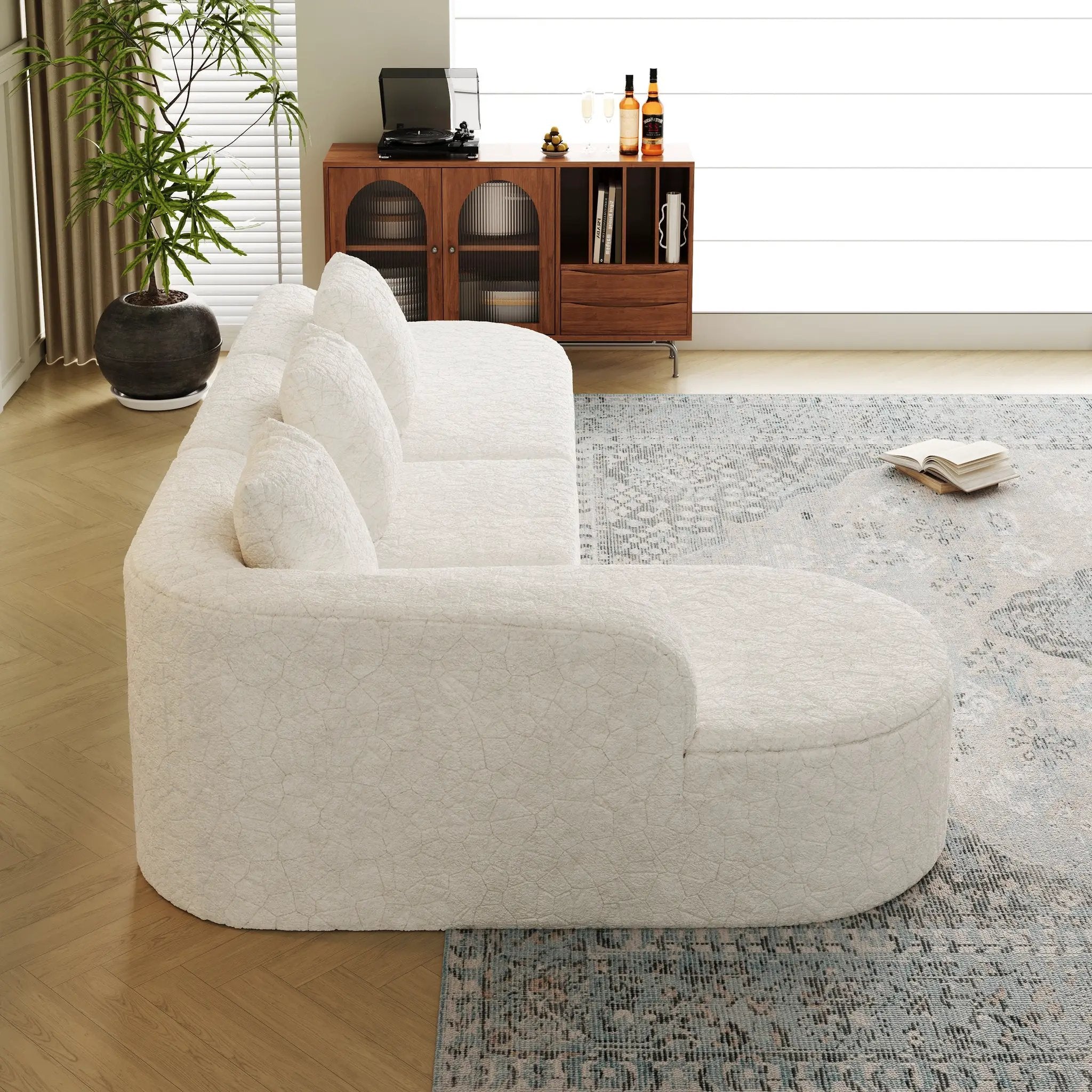 111.8-Inch L-Shaped Curved Modular Sofa by HouseOfZazla