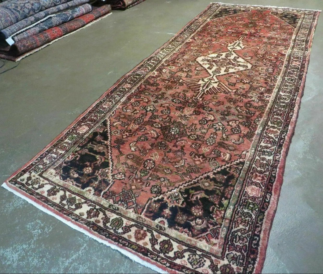 Persian Runner Rug 3.8 x 10, Red, Vintage by Jewel Rugs
