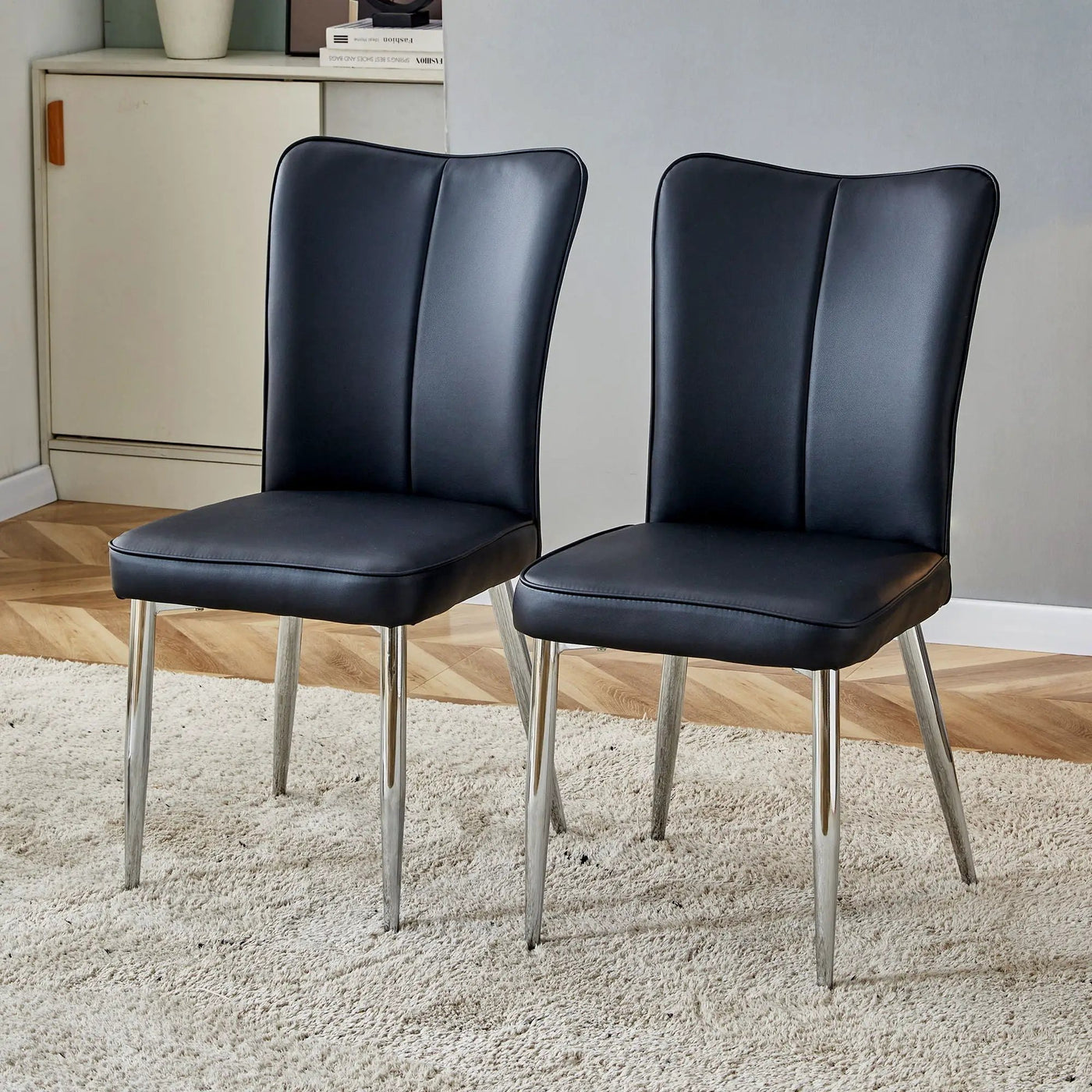 Modern Minimalist Dining Chairs With Metal Legs by HouseOfZazla