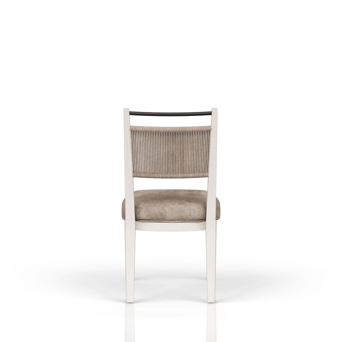 Rope Back Dining Chair with Solid Wood Frame - Beige / Carmel, photo 3 of 7