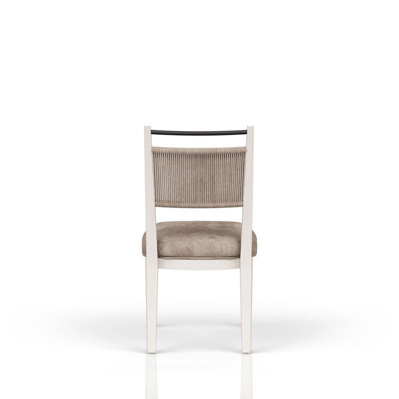 Rope Back Dining Chair with Solid Wood Frame - Beige / Carmel, photo 3 of 7