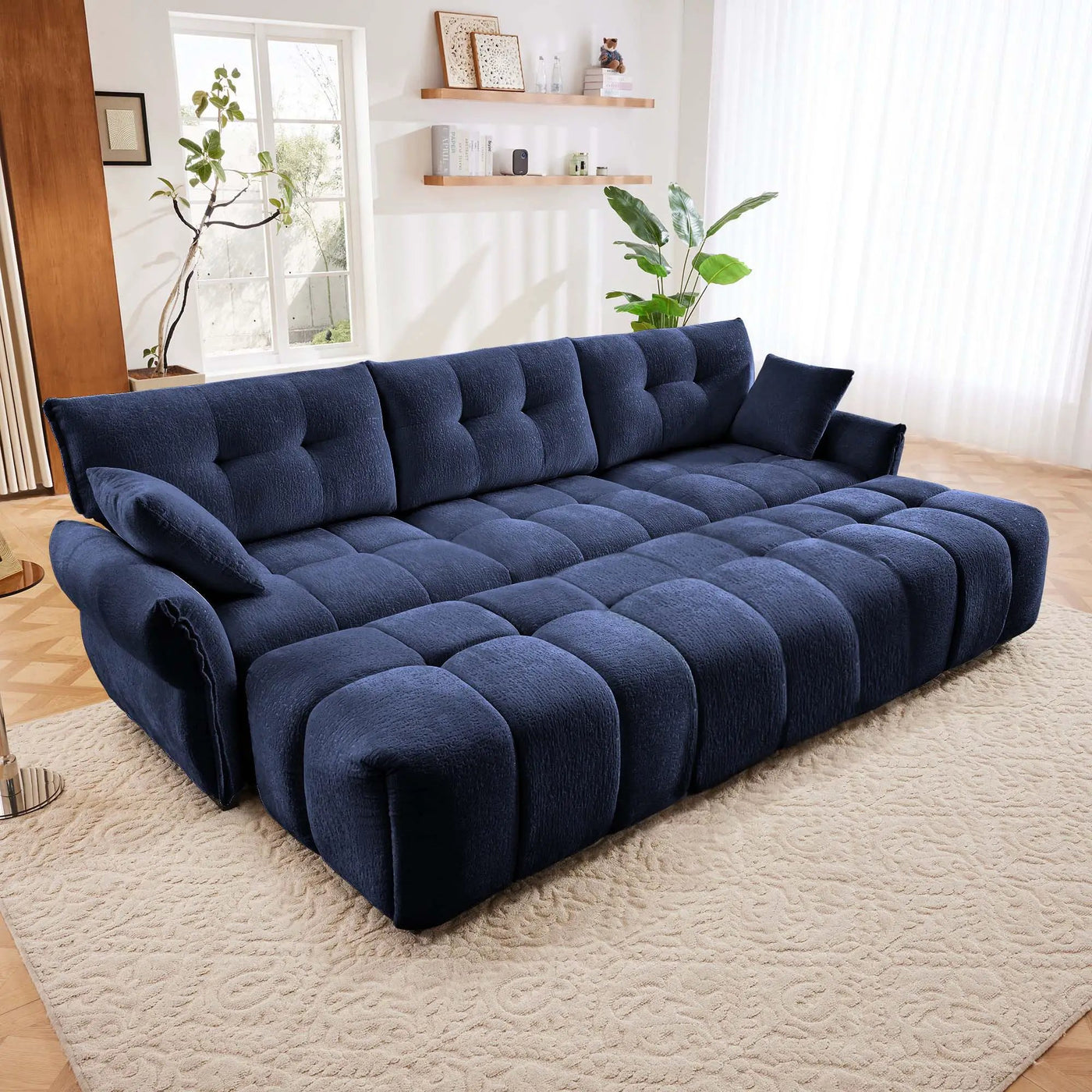 Sofa Set With Ottoman And Pillows, Textured, High Resilience Cushions by Unique Piece Furniture