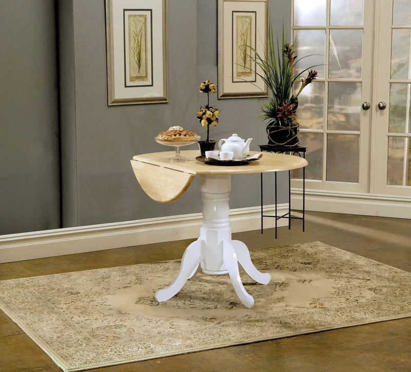 Allison Round 40-inch Drop Leaf Extension Dining Table White by Unique Piece Furniture
