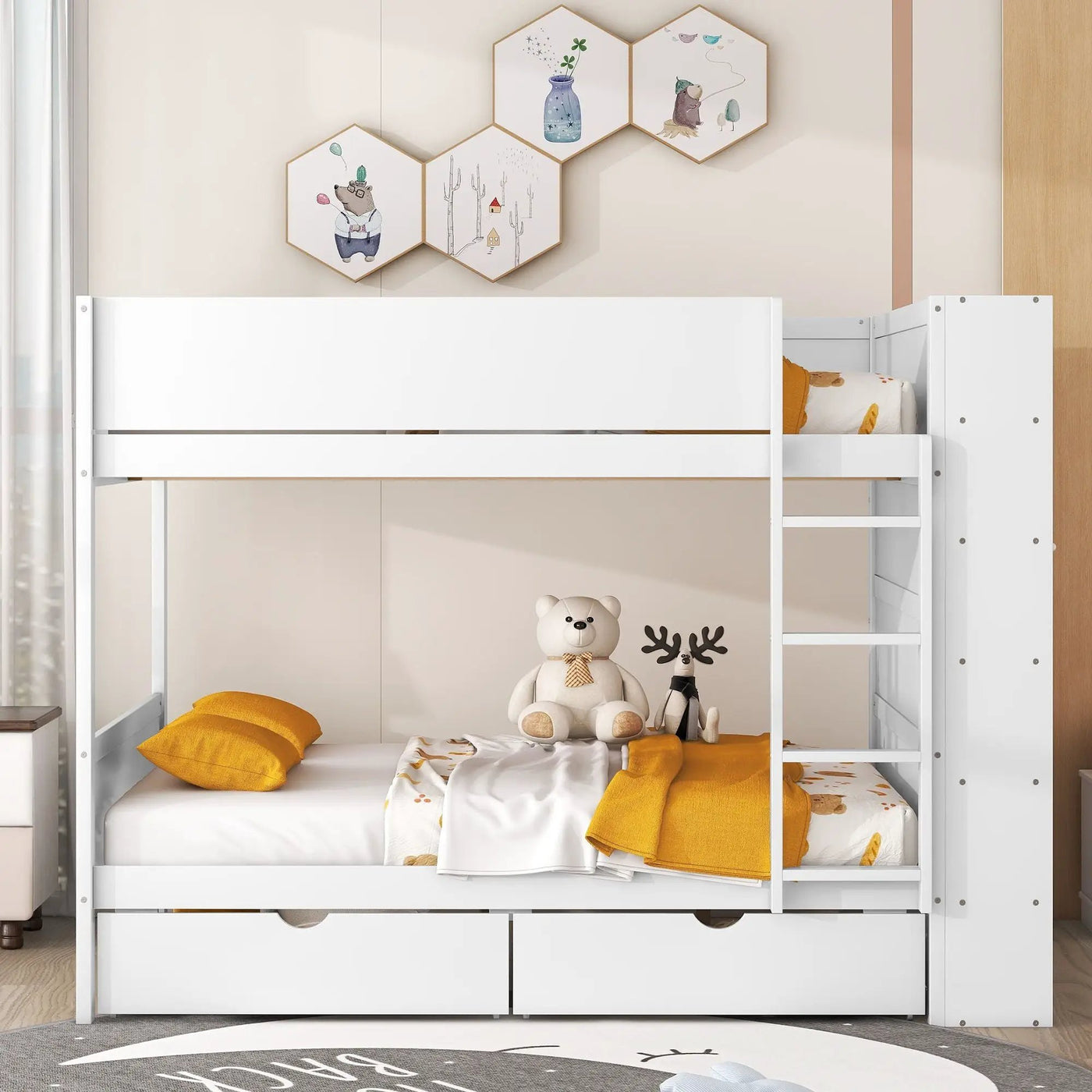 Bunk Bed With 2 Drawers And Multi Layer Cabinet by Unique Piece Furniture