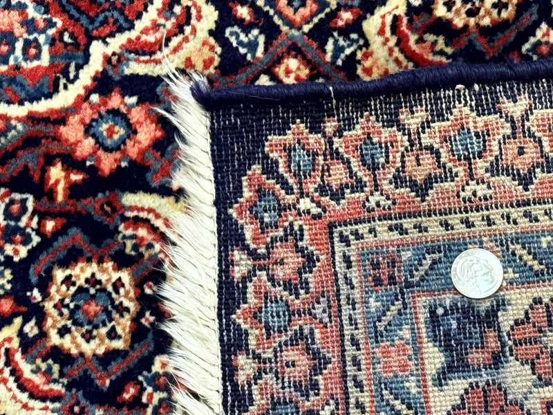 Persian Tabriz Rug 11x14 Navy Blue Herati Wool Carpet by Jewel Rugs