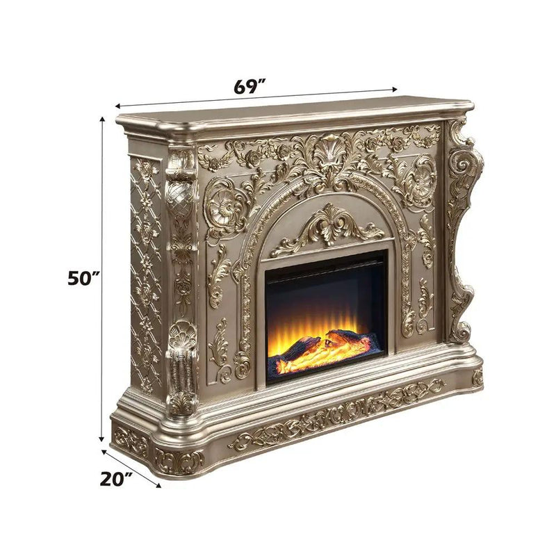 Danae - Fireplace - Antique Silver by Unique Piece Furniture