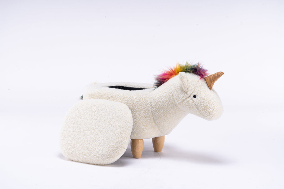 Uma the Unicorn Storage Ottoman with Hidden Storage - Faux Fur, photo 6 of 9