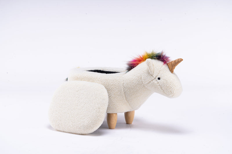 Uma the Unicorn Storage Ottoman with Hidden Storage - Faux Fur, photo 6 of 9