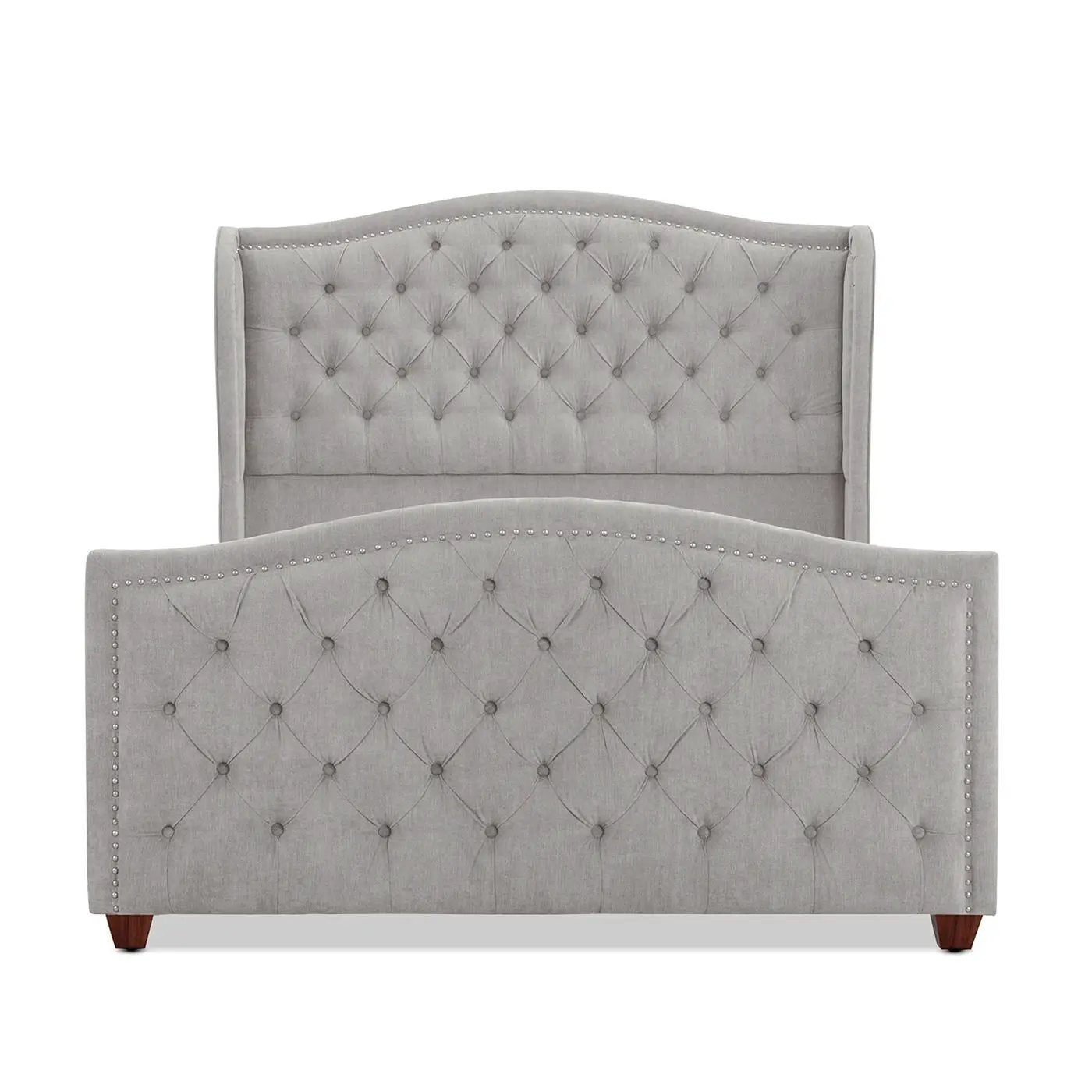Marcella - Upholstered Shelter Headboard Bed Set by HouseOfZazla
