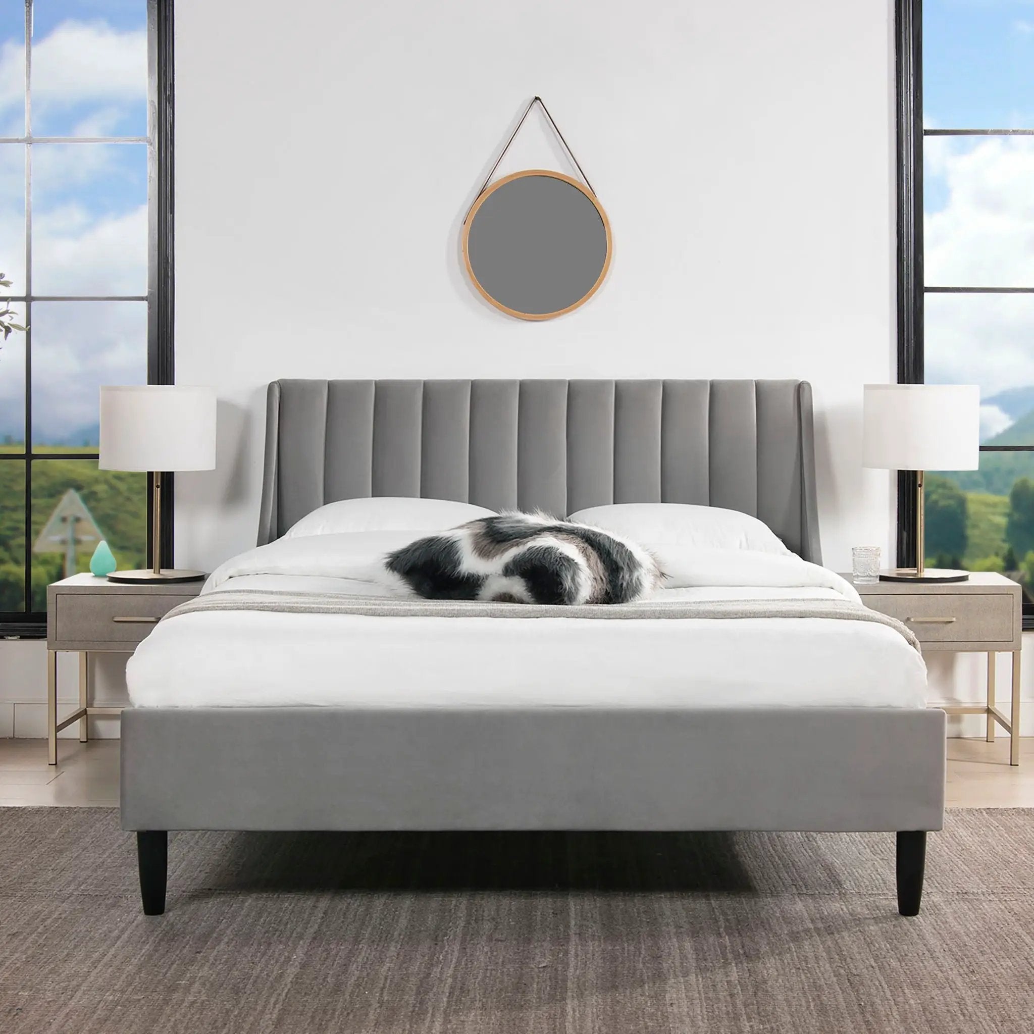 Aspen - Vertical Tufted Modern Headboard Platform Bed Set by Unique Piece Furniture