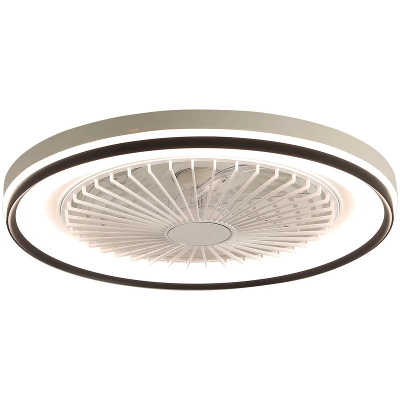 RGB Dimmable LED Enclosed Ceiling Fan with Light - White by HouseOfZazla