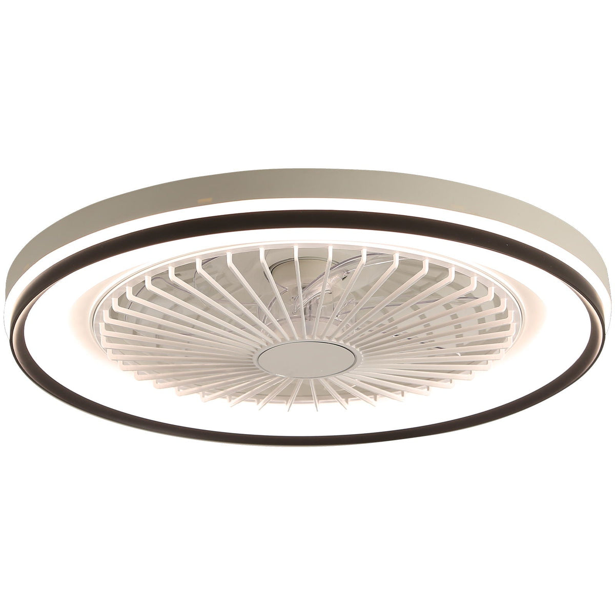 RGB Dimmable LED Enclosed Ceiling Fan with Light - White, photo 3 of 4