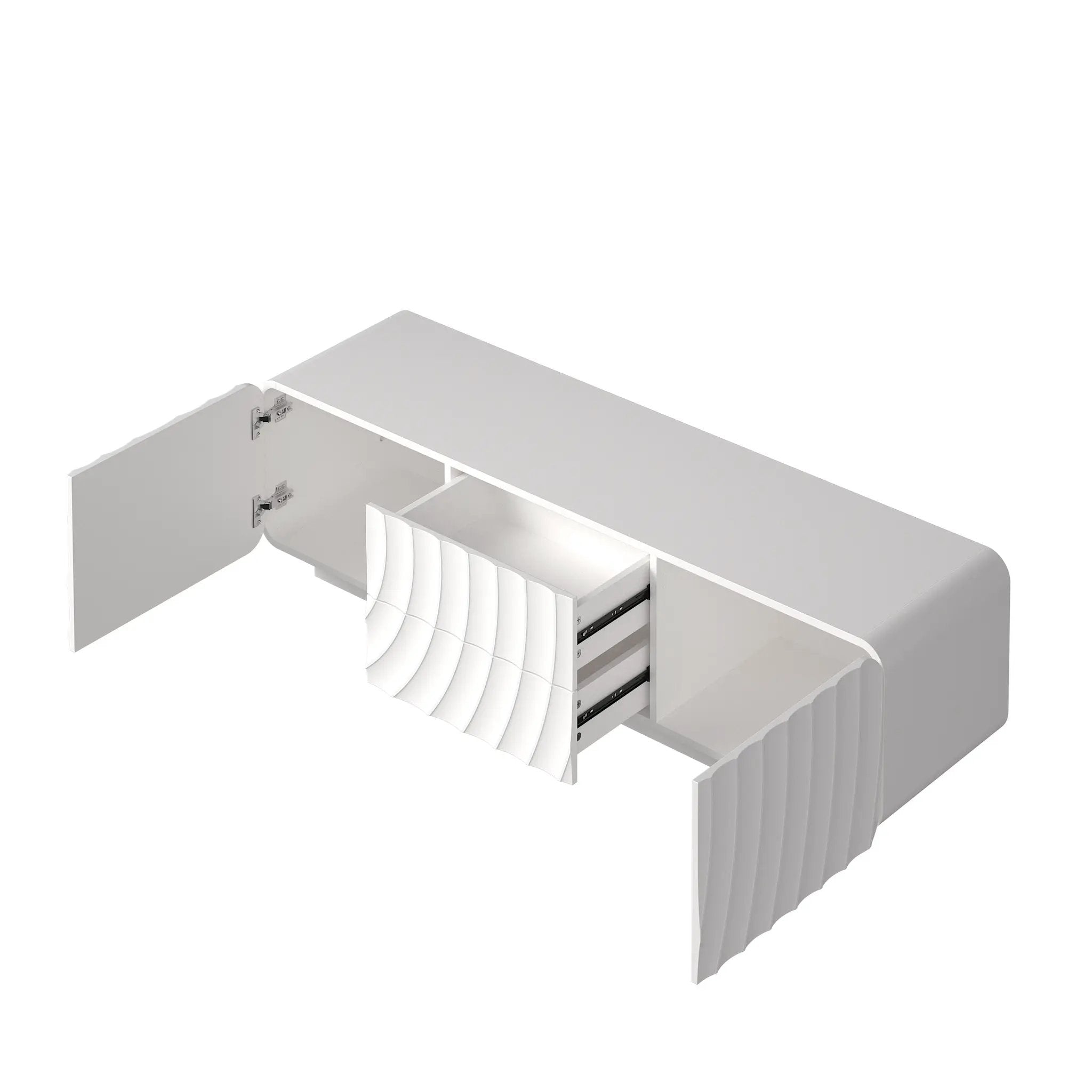 58" TV Console with Modern Unique Spiral Wave Design by HouseOfZazla