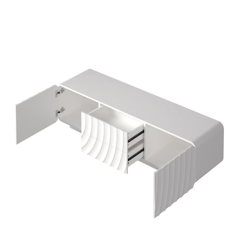 58" TV Console with Modern Unique Spiral Wave Design by HouseOfZazla