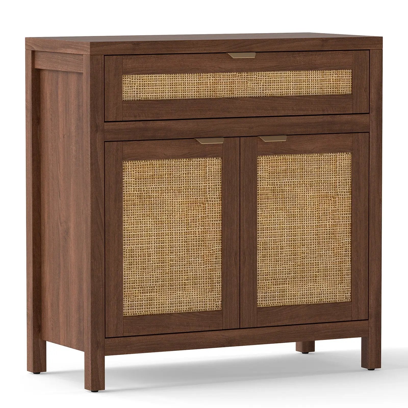 Sideboard Storage Cabinet with Rattan Doors and Drawer-Brown by DirectDeals