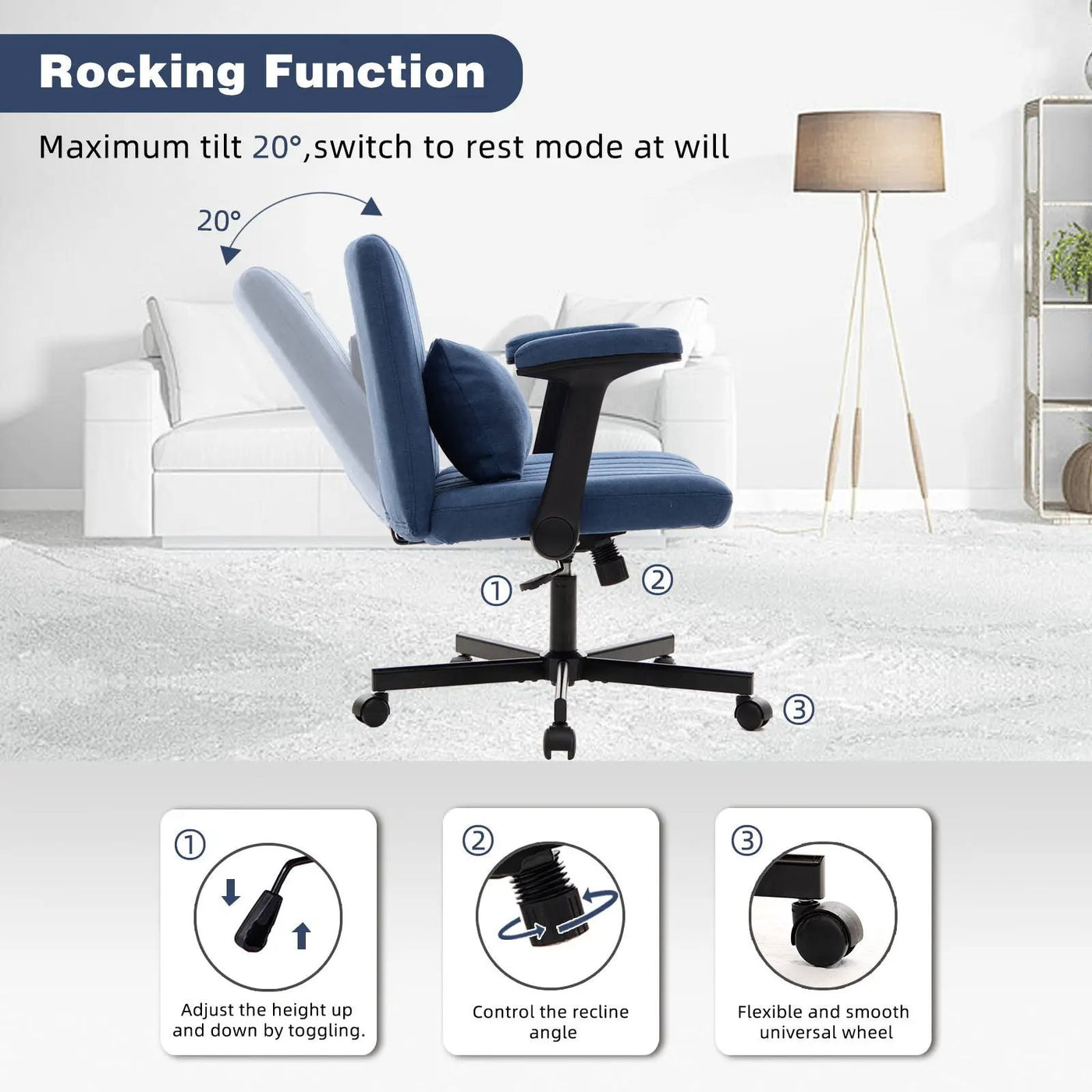 Criss Cross Armrest Office Chair With Wheels by HouseOfZazla